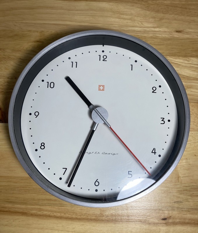 Bengt Ek Design Quartz 7 1/2”Aluminum Wall Clock Switzerland/Sweden Movement