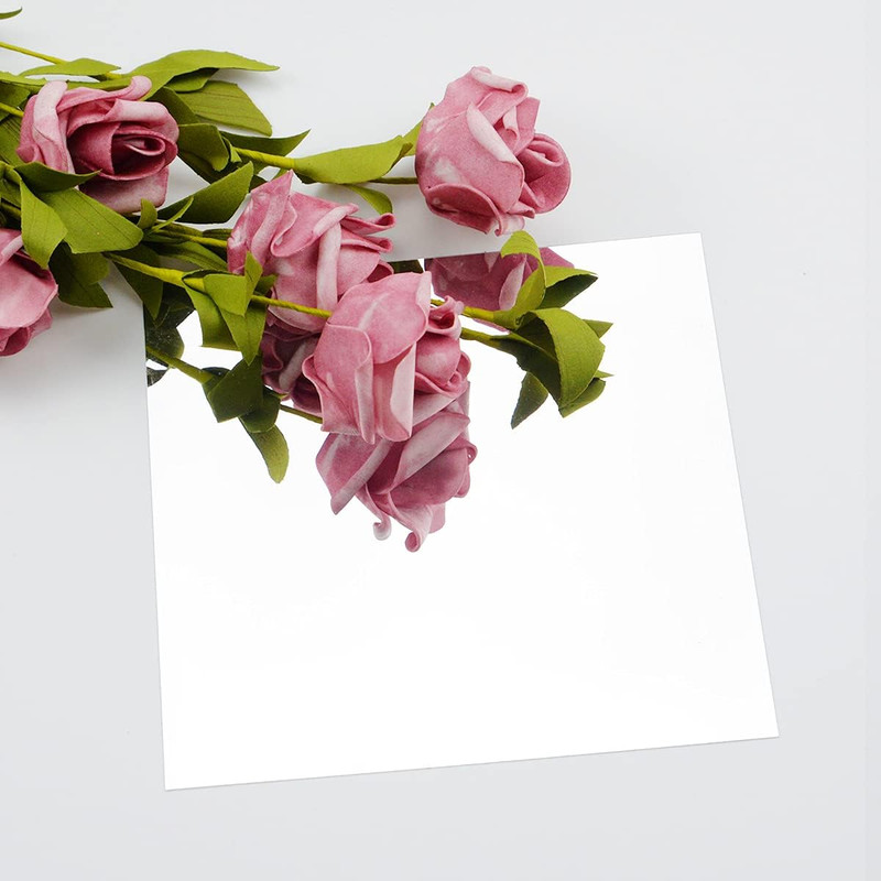 10 Pieces Flexible Mirror Sheets, Self Adhesive Decorative Plastic Mirror Tiles gallery