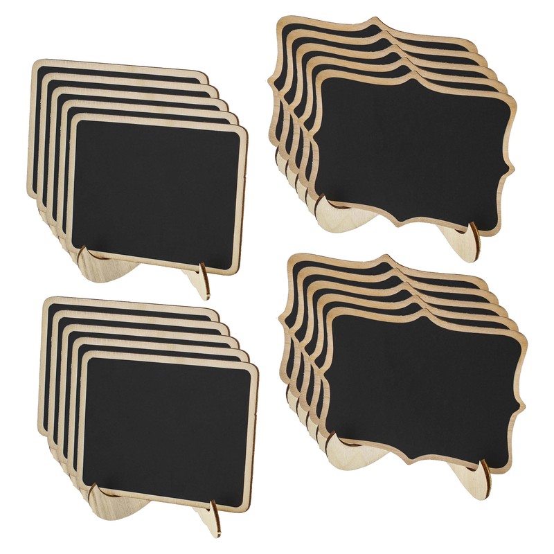 CraftyBook Mini Chalkboard Signs – 20pc Small Chalkboard Sign with Easel Stands