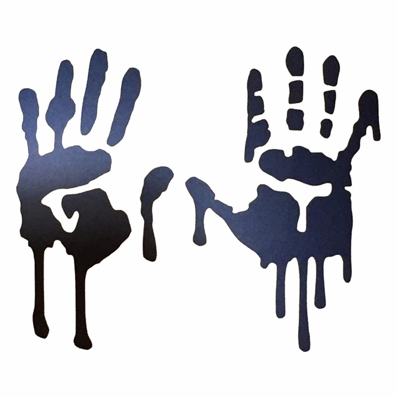 High Intensity REFLECTIVE Dripping Bloody Hands Decals Stickers Helmet Car Bike gallery