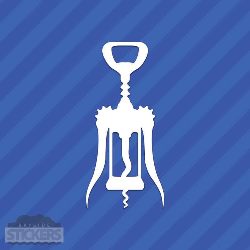 Wine Cork Opener Vinyl Decal Sticker