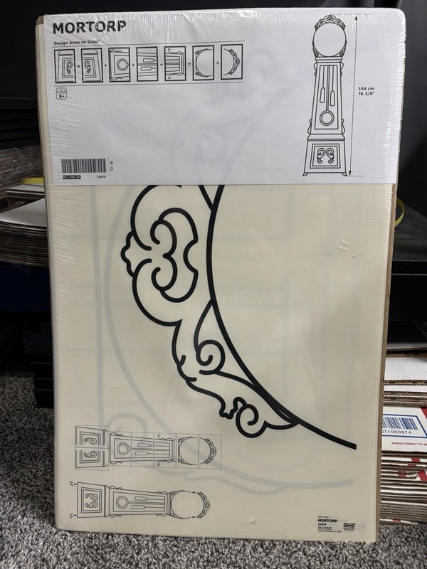 IKEA Mortorp Grandfather Clock Wall Decal Decor Anne de Graffe 76" Tall #21675