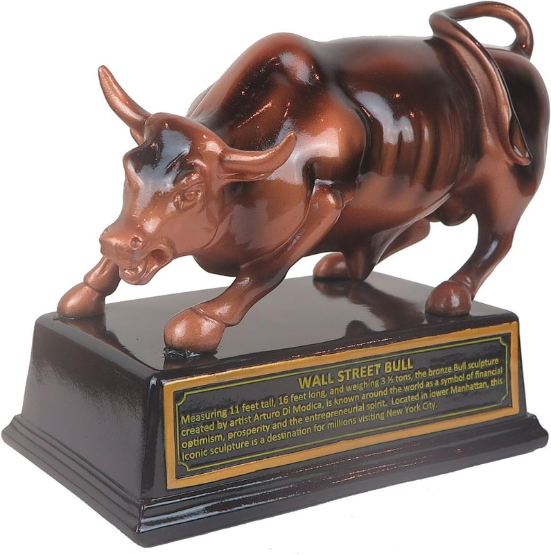 Resin Official Licensed Bronze Wall Street Bull Stock Market NYC Figurine Statue gallery