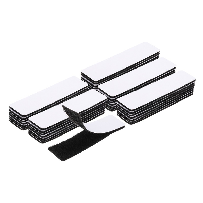 48set Hook and Loop Strips with Adhesive 1″x4″ Hook and Loop Tape Sticky Black