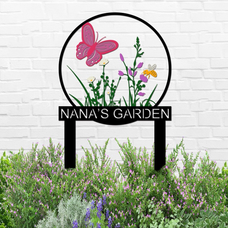 Garden Stake Custom Metal Sign,Personalized Last Name Sign Garden Metal Art