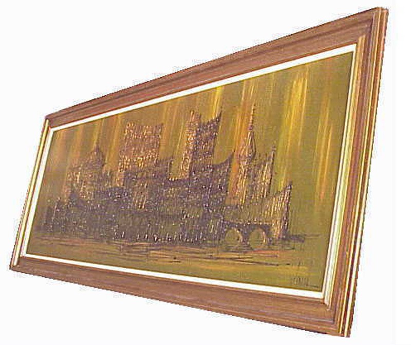 VAN GAARD Hollywood Regency Studio MCM 60s DRIP ART Oil Painting Sgnd