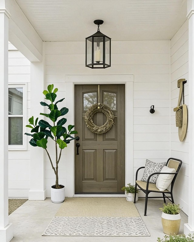 5FT Fiddle Leaf Fig Artificial Tree Silk Fake Ficus Tree with White Planter NEW gallery