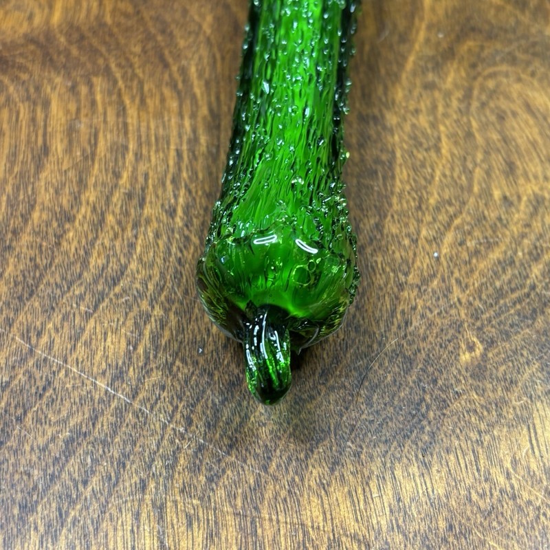 Murano style glass Vegetable 8" Asparagus Green Handblown paper weight decor gallery