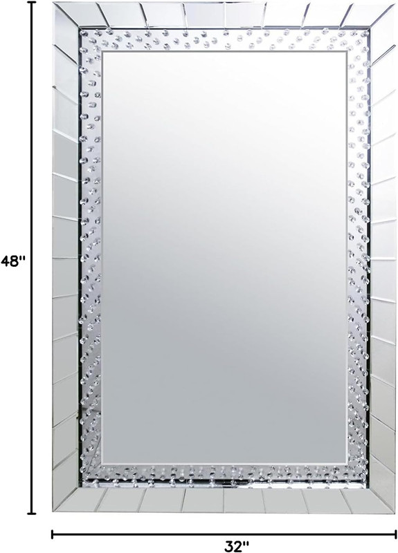 Nysa Beveled Rectangular Wall Mirror - Elegant Home Decor gallery