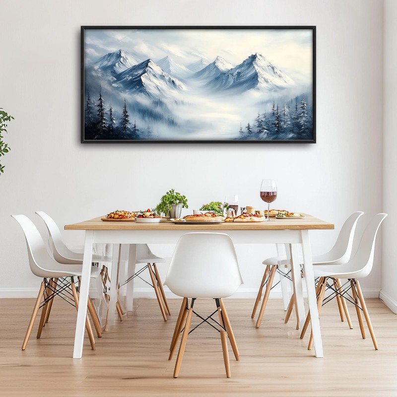 Snow Mountain Large Wall Art Framed Wall Decor for Living Room, Mountains Pic... gallery