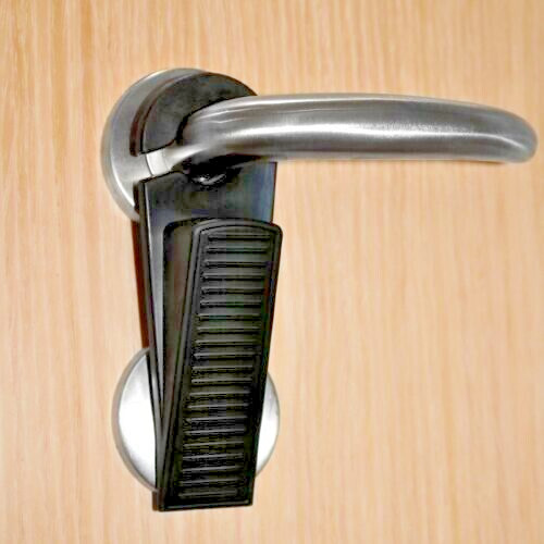 Heavy Duty 4 pcs Black flexible Multi Surface Rubber Door Stopper Wedge Holder