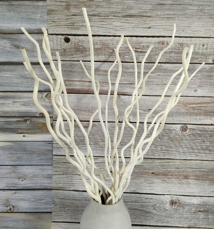 21-23 Inch Dried Natural Curly Willow Branch 15 Pcs Decorative Twisted White ...