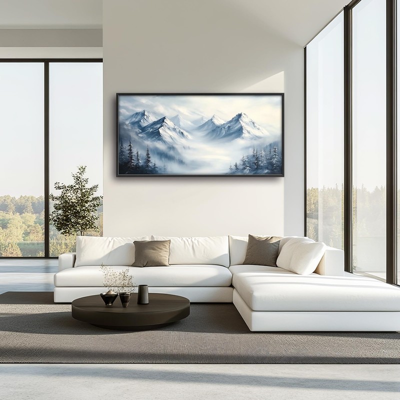 Snow Mountain Large Wall Art Framed Wall Decor for Living Room, Mountains Pic... gallery