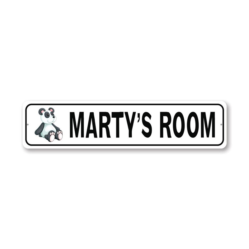 Kid Panda Room Metal Sign