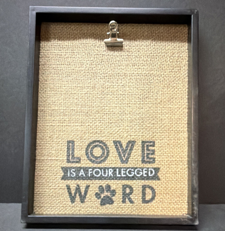 Mainstays "Love Is A Four Legged Word" Burlap Wall Sign 10x8 Hanging