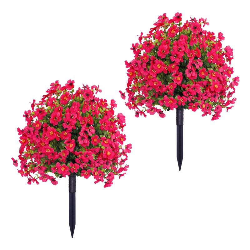 2Pcs Artificial Violet Flower Faux for Indoor Outdoor Garden Porch Patio Wedding