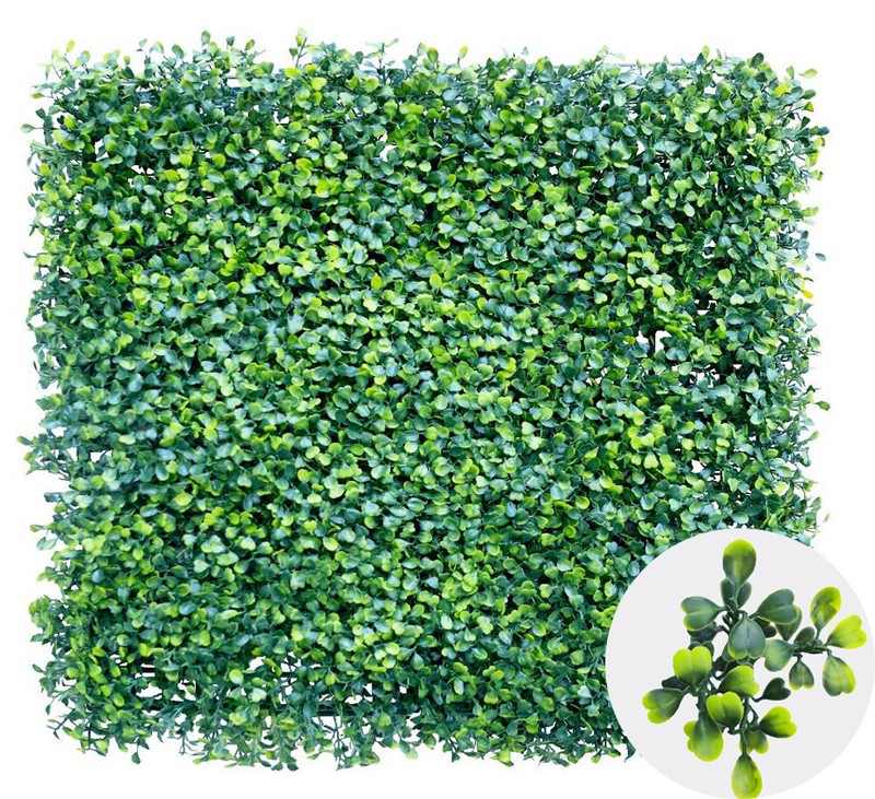 20"x20" Artificial Boxwood Hedge Panel Double Color Lvy Leaf Fence Indoor Decor