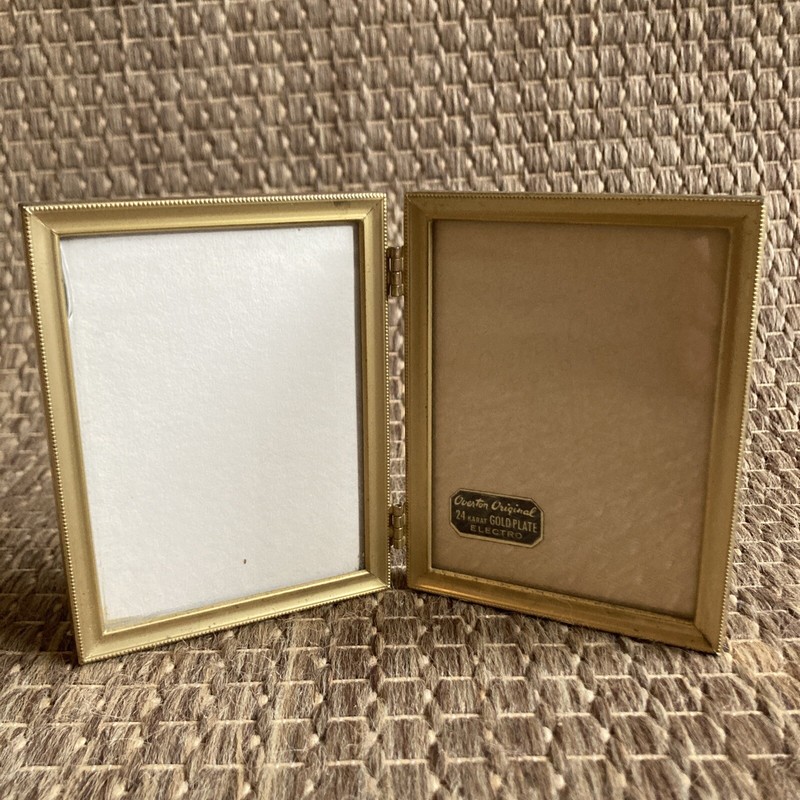 Vintage Overton Original 24 Karat Gold Plate Electro Frame Two 3″ by 4″ Photos