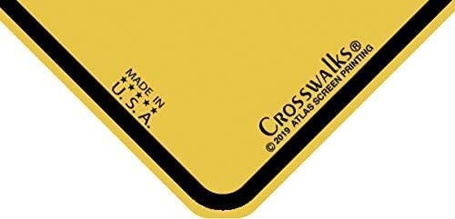 CROSSWALKS Alien Crossing Aluminum Yellow Caution Warning Sign 12" X 12" gallery