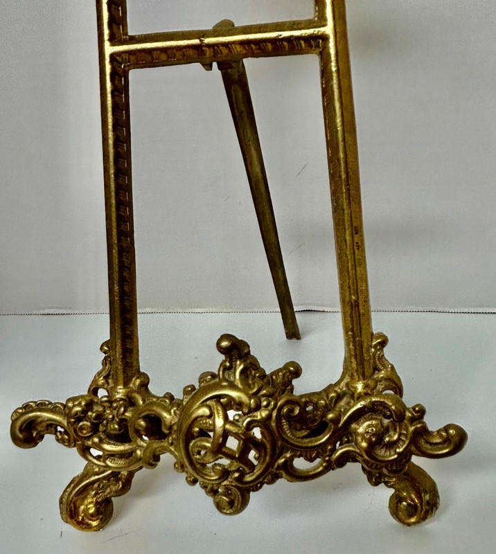 Vintage Brass Rococo Style Table Top Art Easel gallery