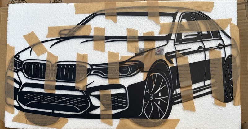 BMW M3 f80 Metal Wall Art 19 1/2 X 9 1/2 Inches Black Laser Cut gallery