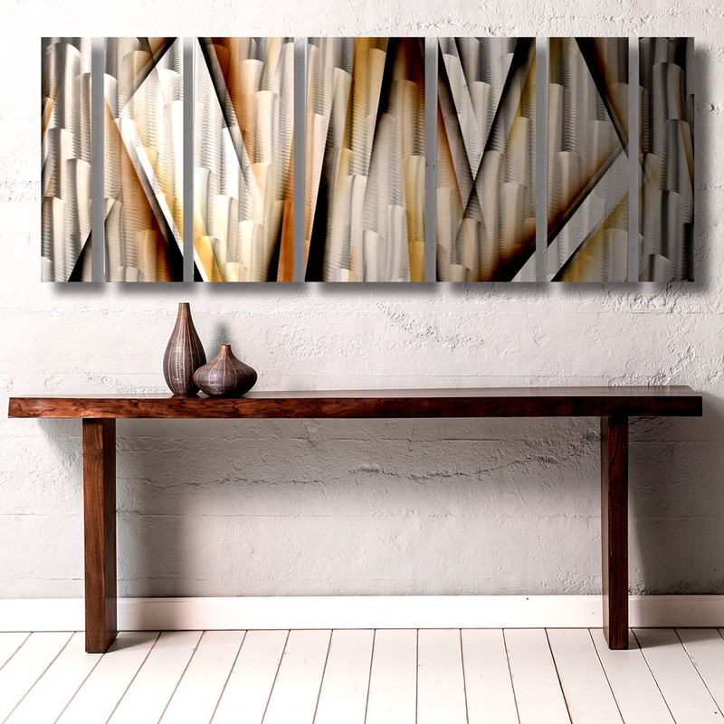 Modern Contemporary Abstract Metal Wall Art Sculpture Brown Painting Home Decor gallery
