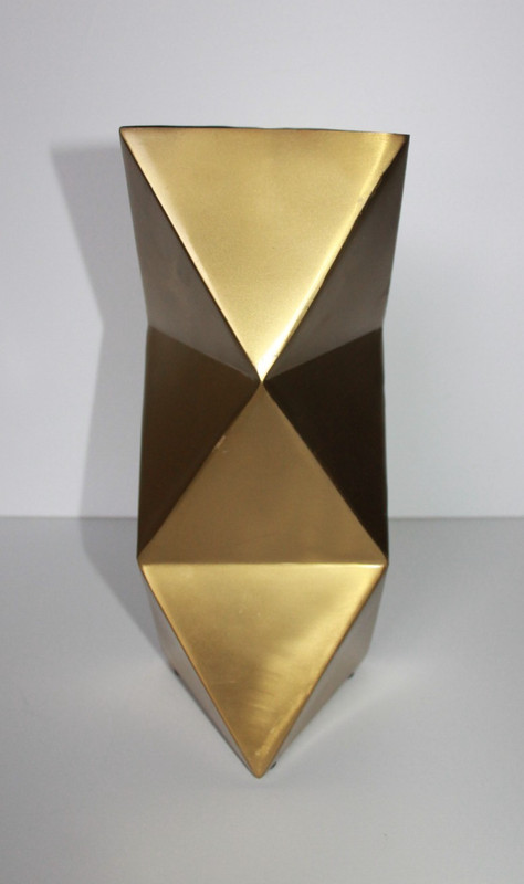 Anthropologie Faceted Metal Vase 11 in x 5 in