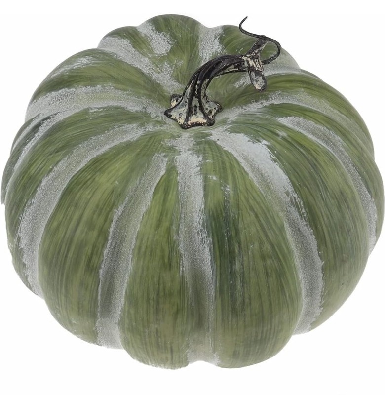 8.4 Inch Large Fake Halloween Pumpkins Artificial Cushaw Faux Autumn Green gallery