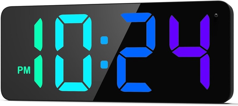 Modern LED Digital Wall Clock with Dynamic RGB Display & Large 2.8-Inch Digits gallery