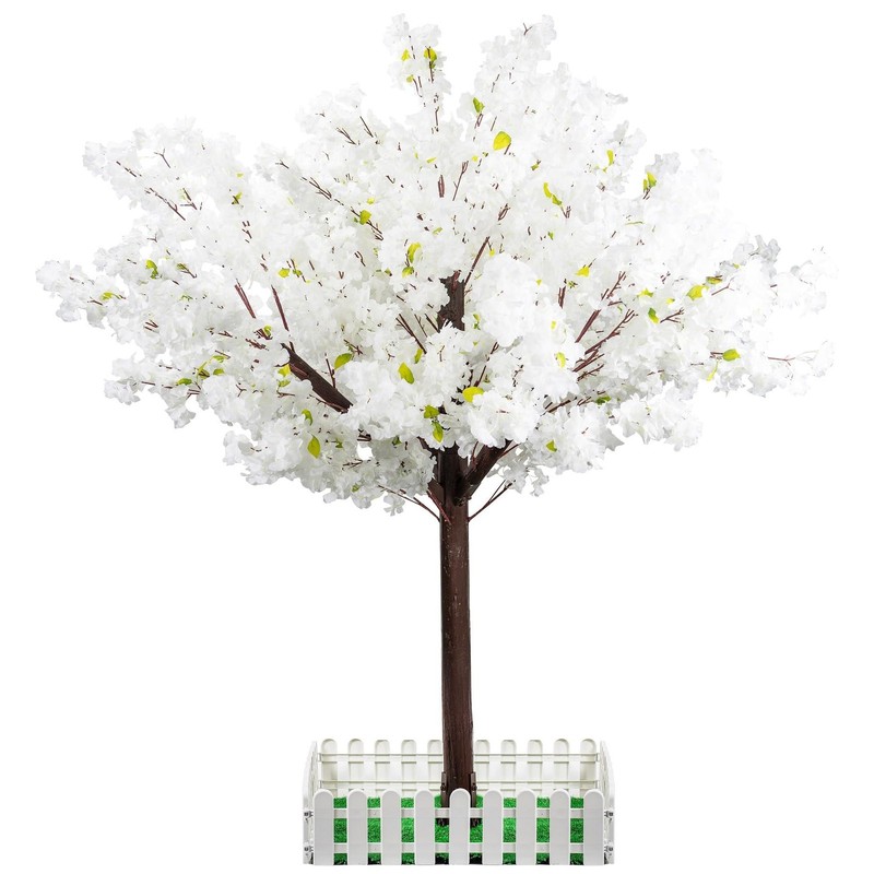Artificial Cherry Trees Indoor Decor: Handmade Natural Fake Cherry Blossom Wh…