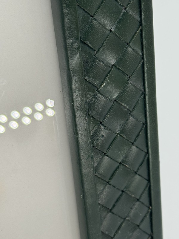 New Williams Sonoma Home 8x10 Green Woven Leather Photo Frame, Scuffed, Read! gallery