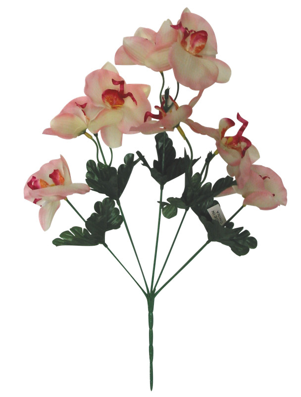 (24-Pack) Pink Orchid Silk Flower 13″ Bush Home General In/Outdoor Decor Craft