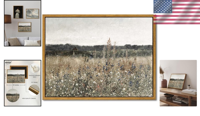 Framed Classical Wildflower Art - 12"x16" Waterproof Canvas for Any Room gallery