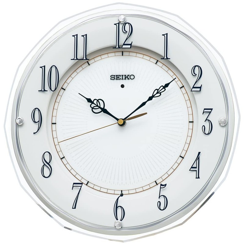Seiko Clock Radio-Controlled Wall Clock, White, 340 x 340 x 45 mm, KX269W