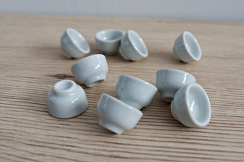 Mini Handmade Ceric Matcha Bowl Set of 10 – Japanese Style