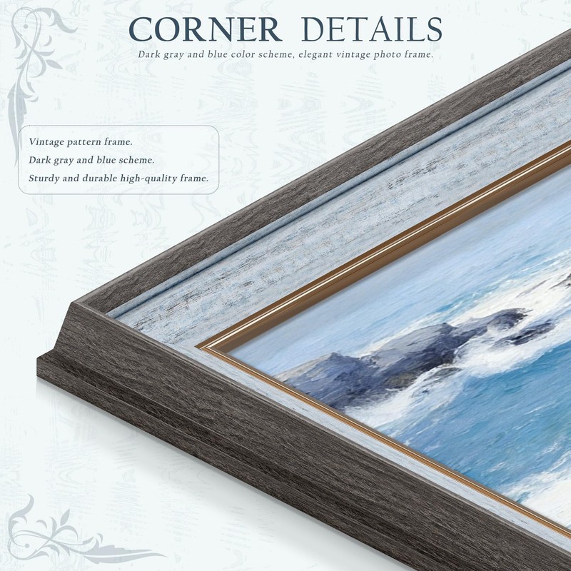 Fisnish 24x36 Poster Frame, Vintage 24 x 36 Poster Frame with HD Plexiglass D... gallery