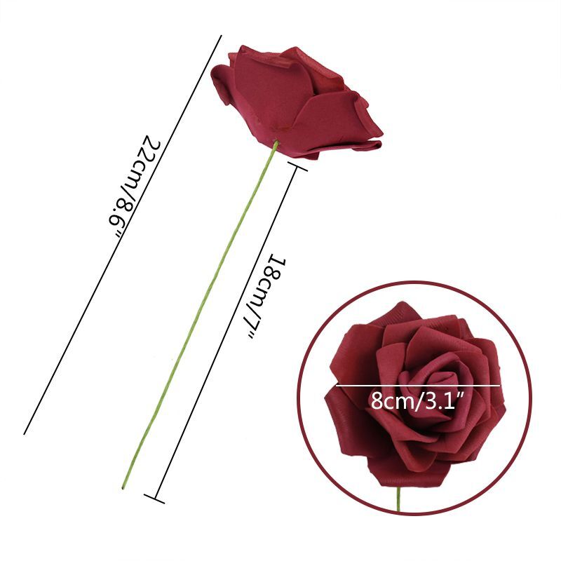 30pcs Artificial PE Foam Rose Head 8cm Fake Flower Home And Wedding Decorations gallery
