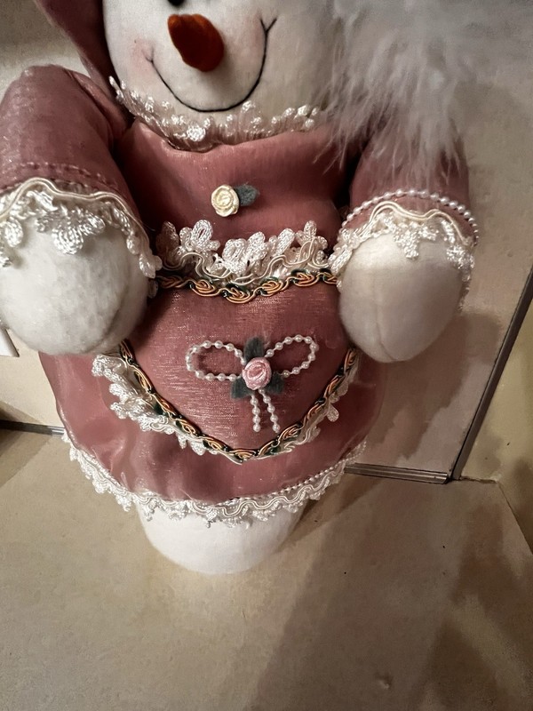Snow Woman Door Stop, Pink Pretty Festive gallery