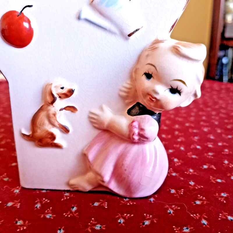 Vintage Letter Y Wall Hanger w/Baby & Dog gallery