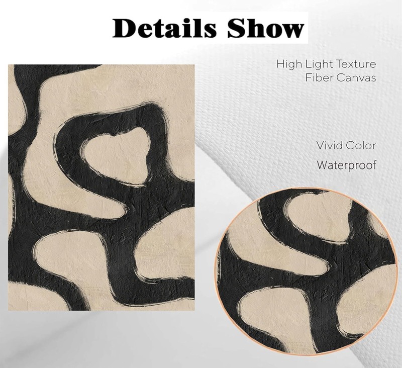 3Pcs Minimalism Abstract Boho Canvas Wall Art Modern Neutral Black And Beige ... gallery