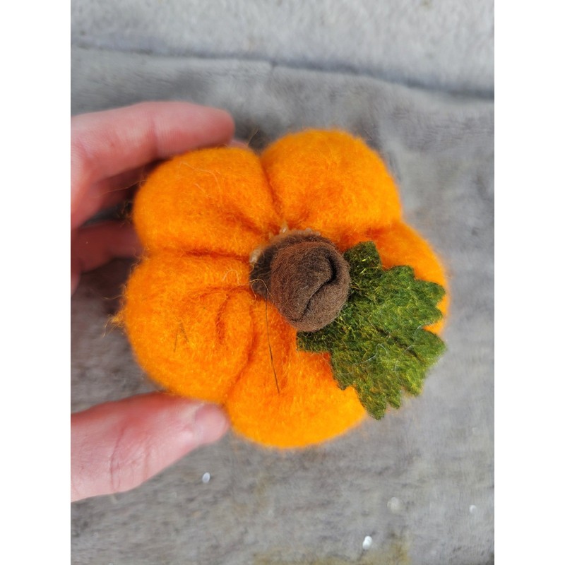 Handmade Felted Wool Pumpkin Fall Autumn Decor Tabletop Accent gallery
