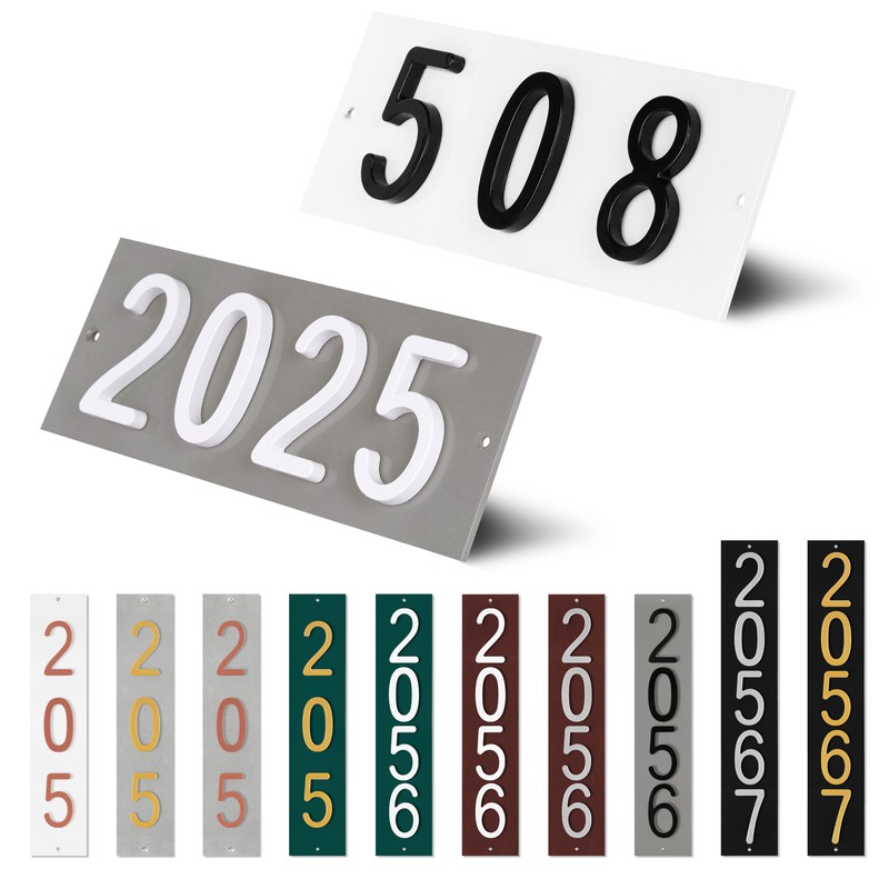 ColourTree Personalized Flush Mount House Numbers Address Street Sign Plaque