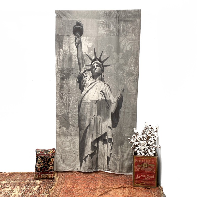 Statue of Liberty Giant Wall Canvas from Antique Black and White Photo