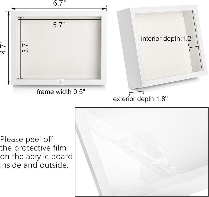 4x6 Shadow Box Picture Frames with Removable Hardware for Vertical or Horizontal gallery
