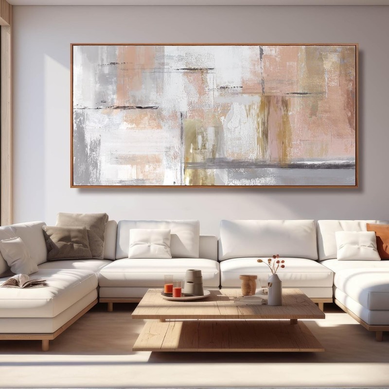 Large Gold Abstract Painting Kureful 30x60 Wall Art gallery