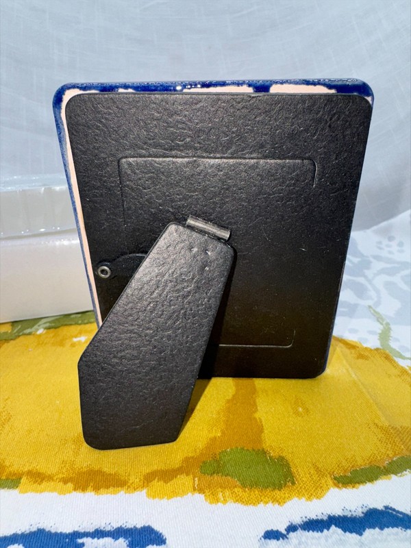 Sunflower Ceramic Photo Frame Mini Tabletop Floral Blue Background 1.5 x 2 Inch gallery