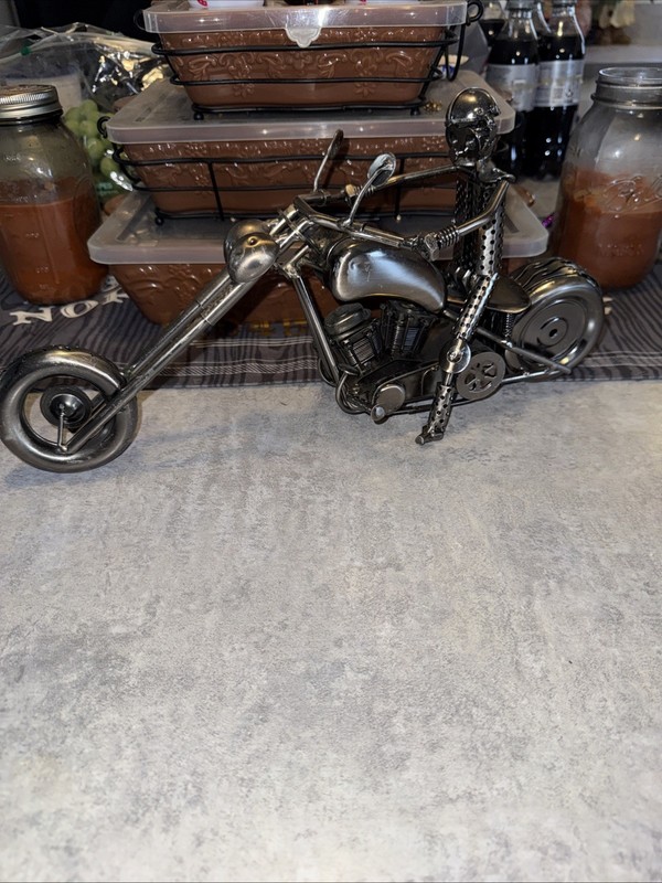 Custom Scrap Gun Metal Motorcycle Bike Harley Art Sculpture Steampunk READ