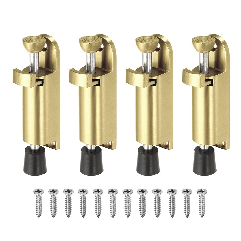 4Pcs Kickdown Door Stop Fit for Distance from the Ground 0-25mm, Gold