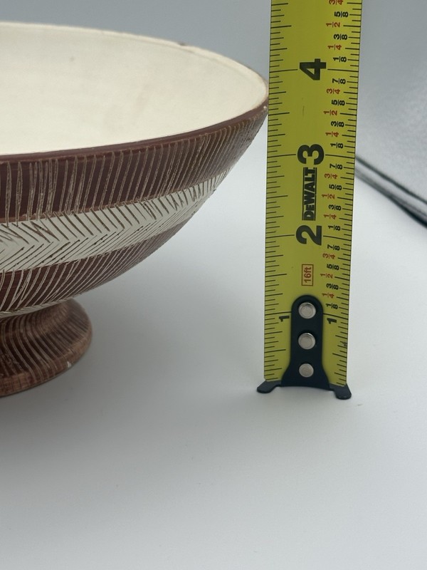 VERY Unique Design, Ceramic, Painted in Italy Console Pedestal bowl w/lid gallery