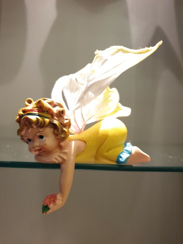 Angel Fee Elf Spring Flower Blumenfee Yellow Glitter Children's Figurine Deco
